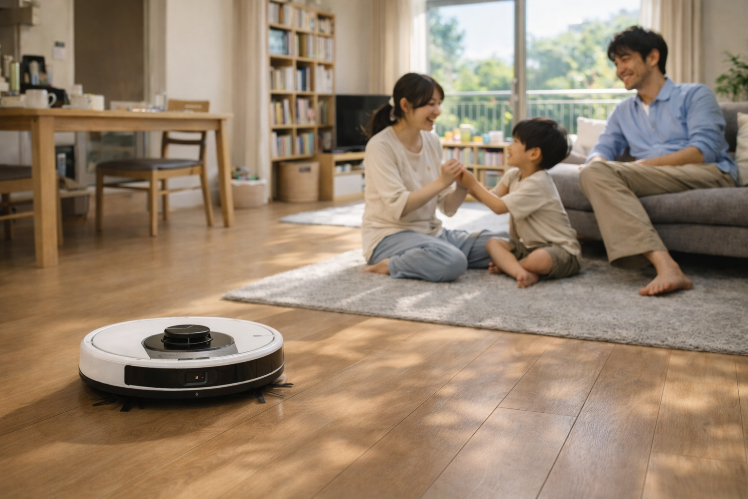 ロボット掃除機が掃除するイメージ